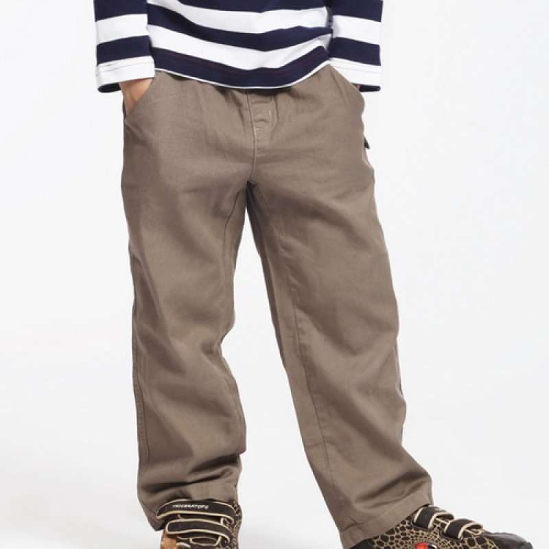 派克兰帝星男童经典梭织春夏长裤PPCE085701驼色110