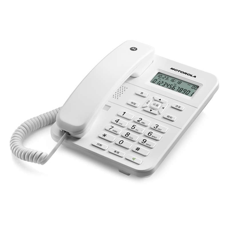 摩托罗拉(MOTOROLA)普通家用/办公话机来电显示电话机商务有绳座机CT202C(白色)