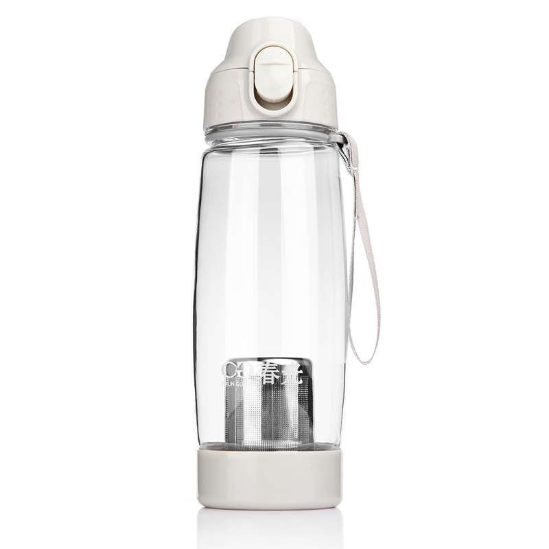 春光铠甲塑料杯泡茶师610ML灰色CG-8303底部打开装茶叶