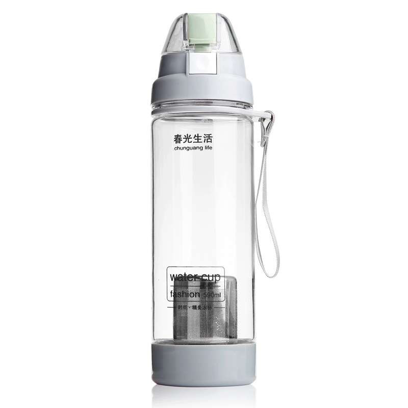 春光幻影塑料杯泡茶师590ML灰色CG-8706底部打开装茶叶