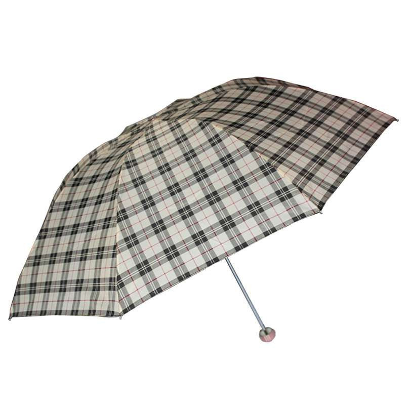 天堂339天格高密隐格聚酯纺三折超轻晴雨伞驼色