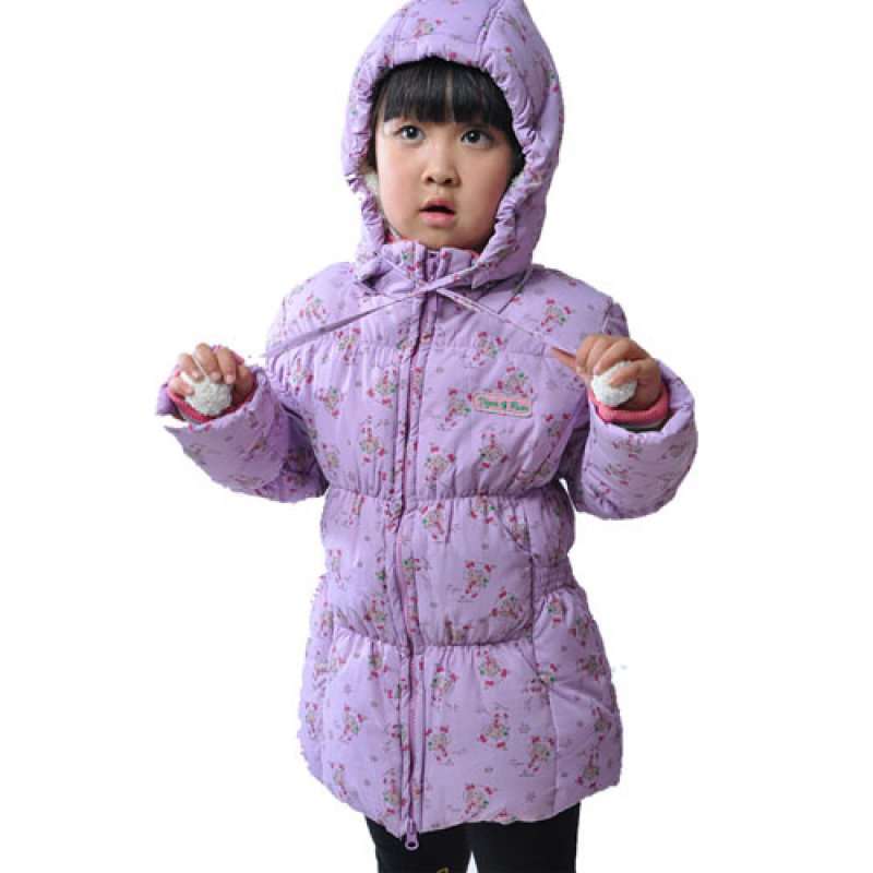 雪精灵喜洋洋卡通女童羽绒服外套WG9002（紫色）110码