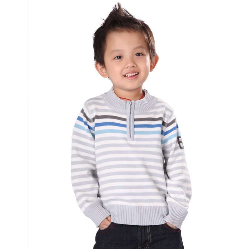Tonyboy新款男童毛线衣1622浅灰色100
