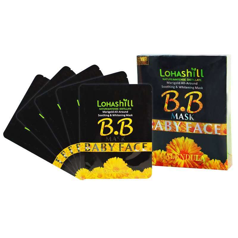 Lohashill露韩饰金盏花全效舒缓美白面膜5片装（562）