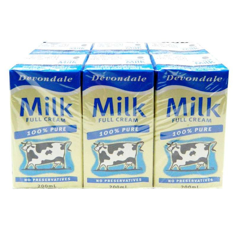 德运全脂牛奶200ml*6