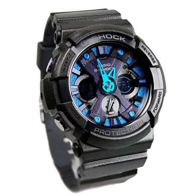 卡西欧g-shock系列ga-200sh-2adr动感双显男表高清实拍图