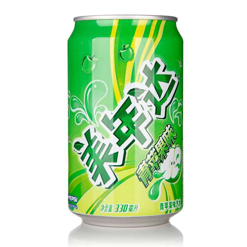 百事可乐 美年达(mirinda) 青苹果味汽水 330ml*24罐 箱装