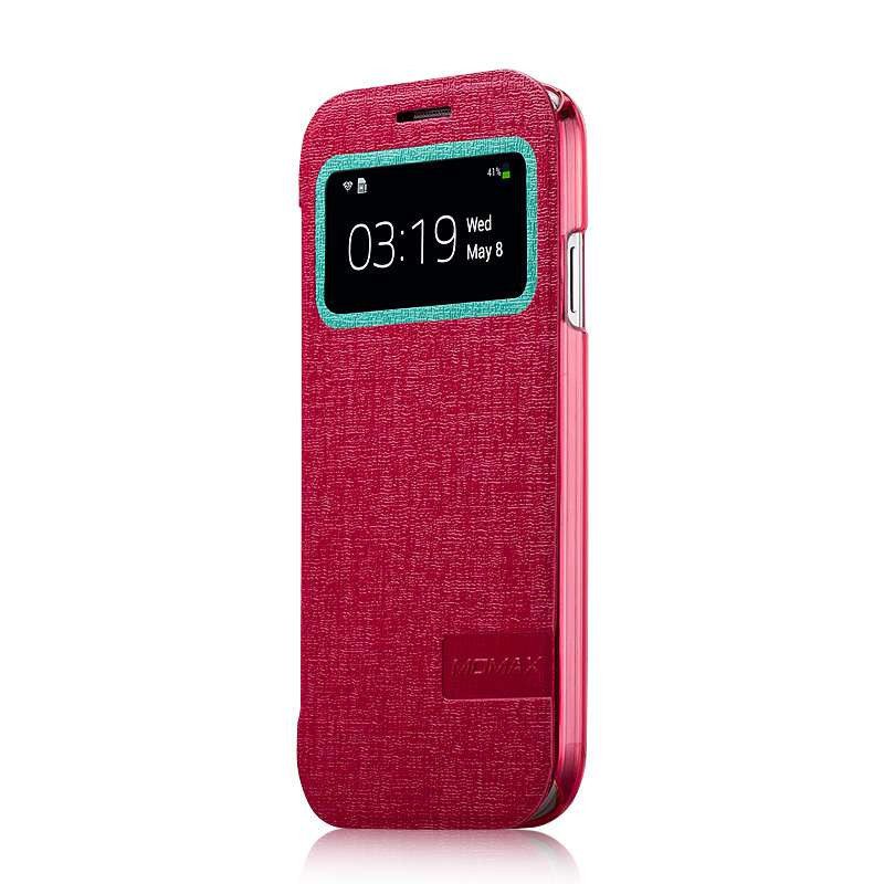 摩米士（MOMAX）开窗保护皮套 适用于适用于三星Galaxy S4 I9500 桃红