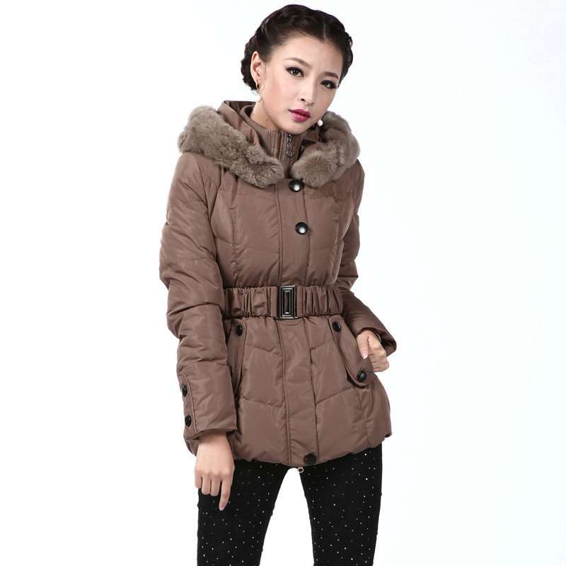 雪中飞 女装女獭兔毛帽休闲款 XR9068(#299卡米色 155/80A(XS))