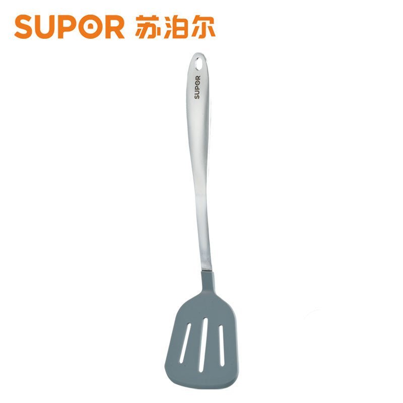 苏泊尔(SUPOR)不锈钢硅胶铲子 KT02B2 不粘锅专用锅铲煎锅平铲适用不粘锅炒锅平底锅铲子