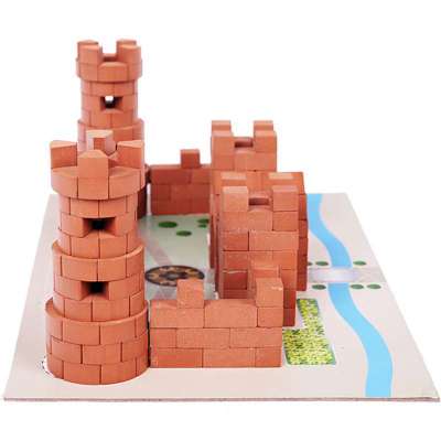 hi bricker小砖家 儿童手工diy仿真砖建筑动手玩具 双塔卫城 350件 mr