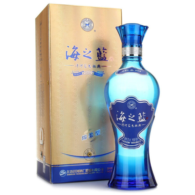 洋河蓝色经典 海之蓝绵柔型52度白酒 480mL/瓶
