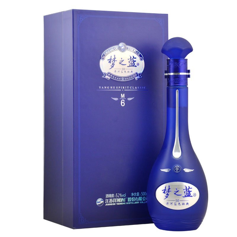 洋河 蓝色经典 梦之蓝M6-52度 绵柔型白酒 500mL