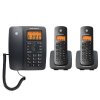 摩托罗拉（MOTOROLA）C4202LC 数字无绳电话机 中文显示 家用办公无线座机 子母机 一拖二 （黑色）