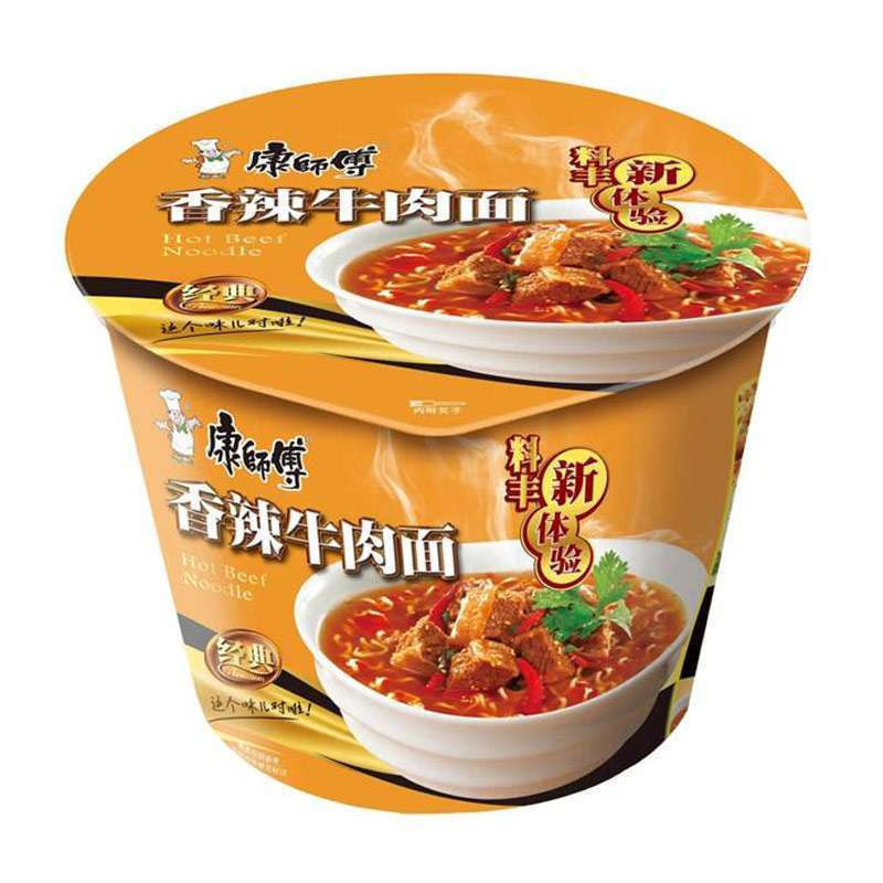 康师傅丰盛香辣牛肉面112g/桶