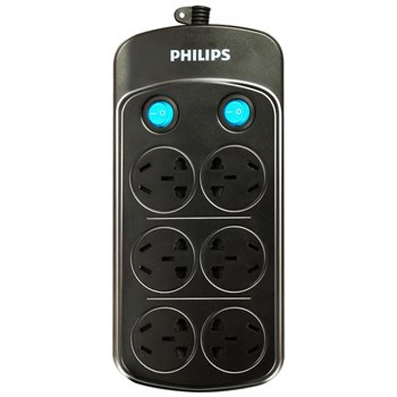 飞利浦(PHILIPS)SPS1620B/93双核系列 六位3米插座插排接线板插线板 防雷防浪涌