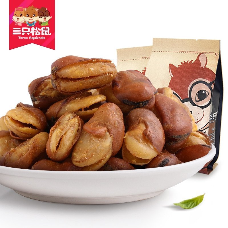 【三只松鼠_兰花豆205g】休闲零食小吃坚果炒货蚕豆牛肉味
