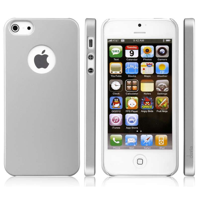 迪沃(devia) 零度皮质背壳系列 适用于苹果iPhone5/5S 手机保护壳/套 银色