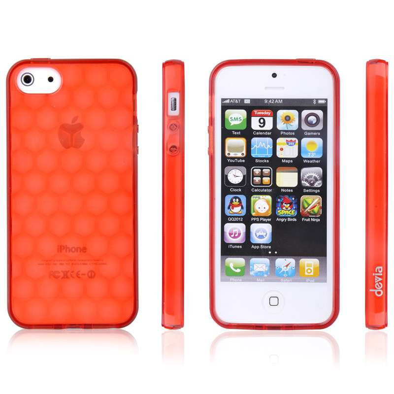 迪沃(devia) 梦幻水立方系列 适用于苹果iPhone5/5s 手机保护壳/套 透红