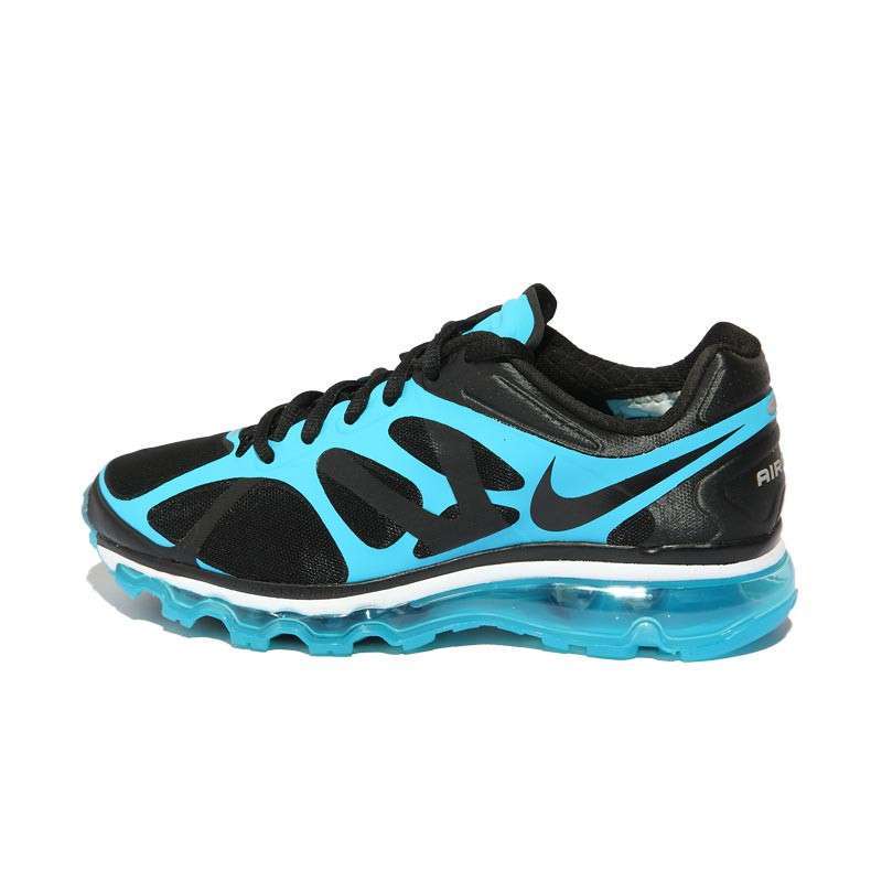 耐克 NIKE AIR MAX 2012+ 女子全掌气垫跑步鞋 487679 002 004 015 黑青004 39码