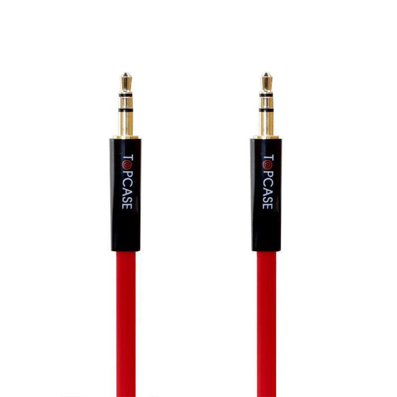 TOPCASE SC01 豪华版 镀金头 DC3.5立体声车载音频线 AUX线公对公音频连接延长线 音箱线 红色 3米