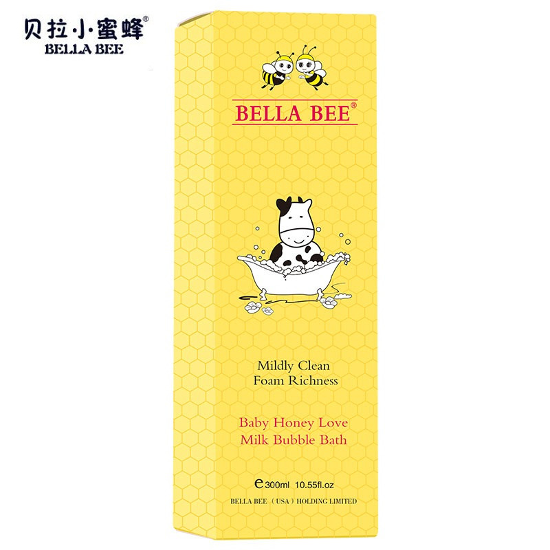 贝拉小蜜蜂宝宝蜜爱牛奶泡泡浴露300ml