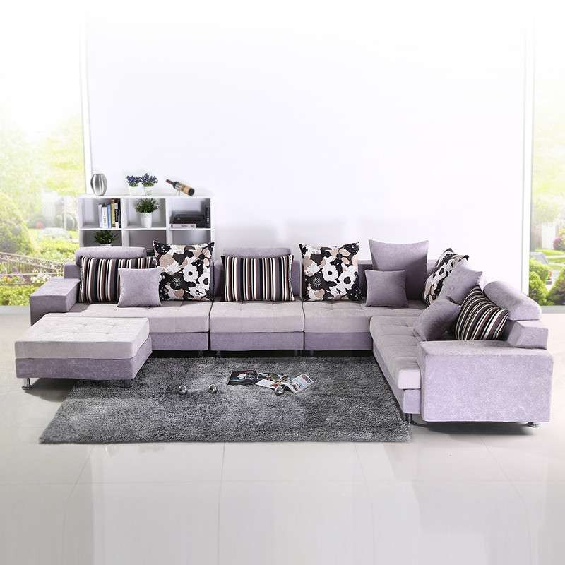 禾辰 布艺沙发 简约现代客厅沙发 大小户型转角可拆洗沙发 组合 水晶紫
