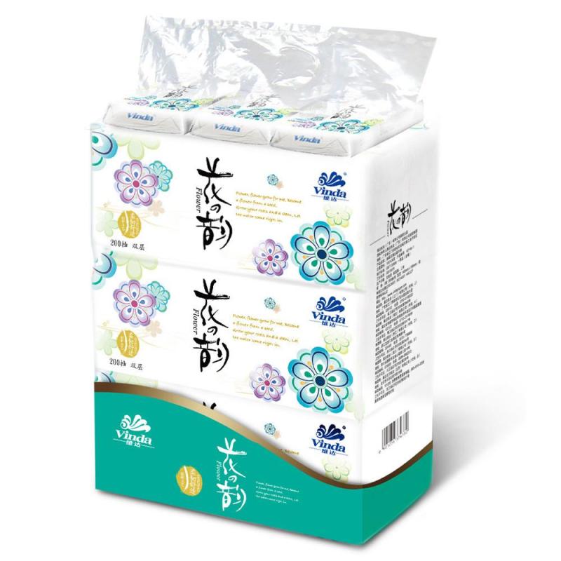 维达 抽纸 花之韵2层200抽纸巾*3包
