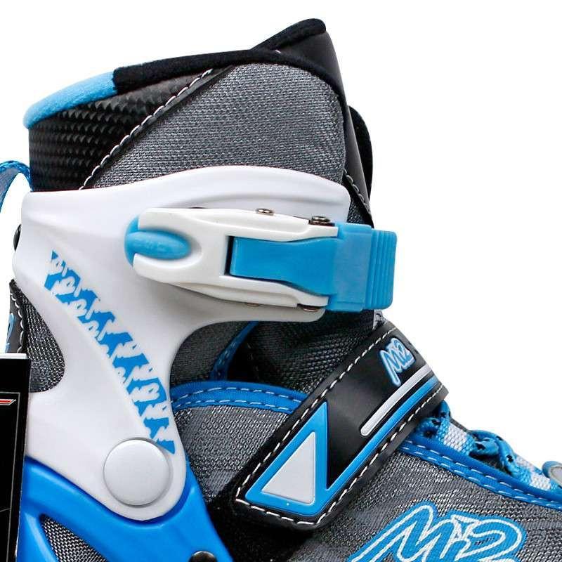 米高监制迈速(mi2)儿童可调节直排轮滑鞋套装 粉色套装 xs(27-30)