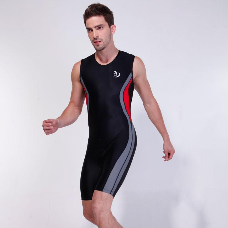 礿伯 专业连体泳衣 铁人三项比赛服 男士专业泳衣 男款大码泳装
