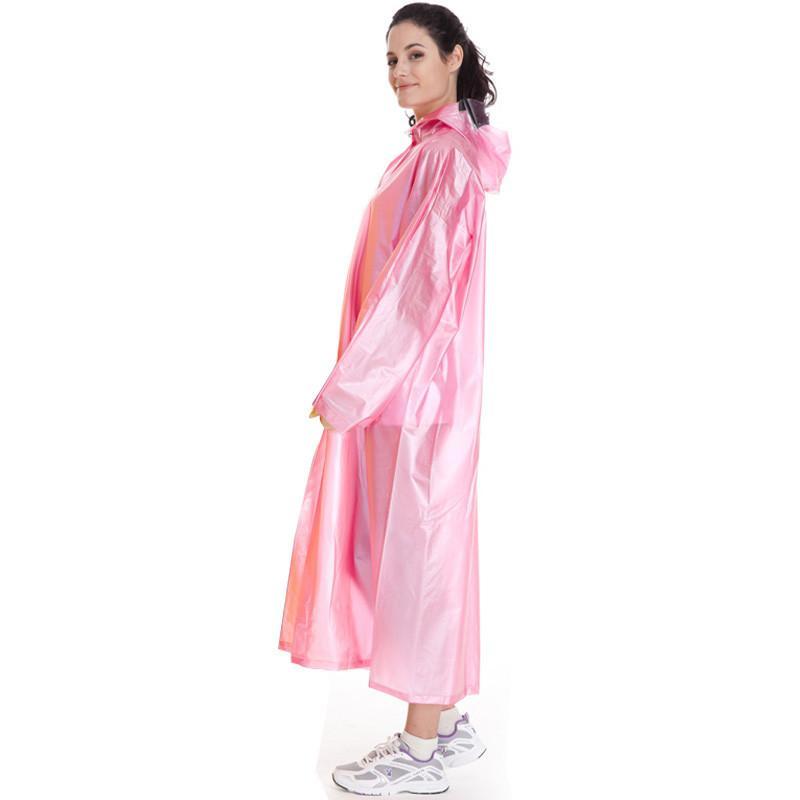 强迪演唱会旅游雨衣半透明雨衣便携雨披风衣式雨披非一次性雨衣 粉色L