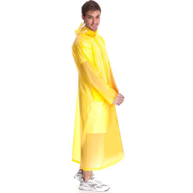 强迪演唱会旅游雨衣半透明雨衣便携雨披风衣式雨披非一次性雨衣 黄色L