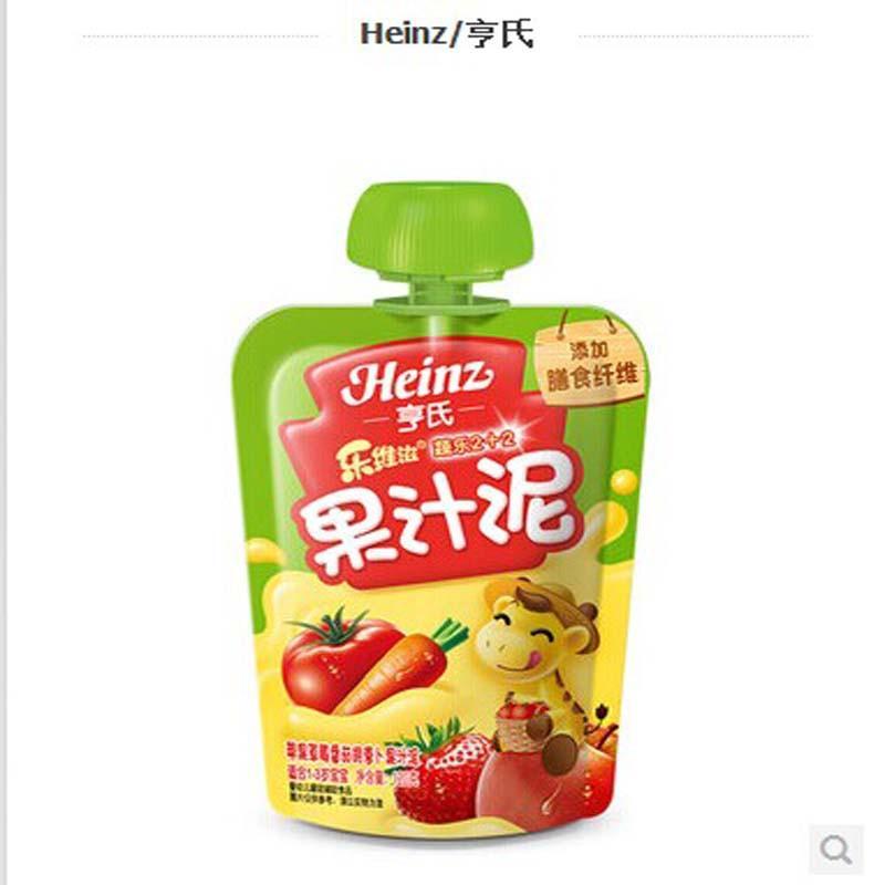 亨氏乐维滋果汁泥—蔬乐2+2 苹果草莓番茄胡萝卜120g 1岁以上