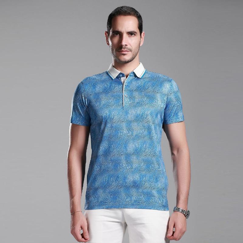 欧度男装ouhteu经典 蚕丝棉 海洋蓝撞色 男士短袖t恤0855 蓝色 44/160