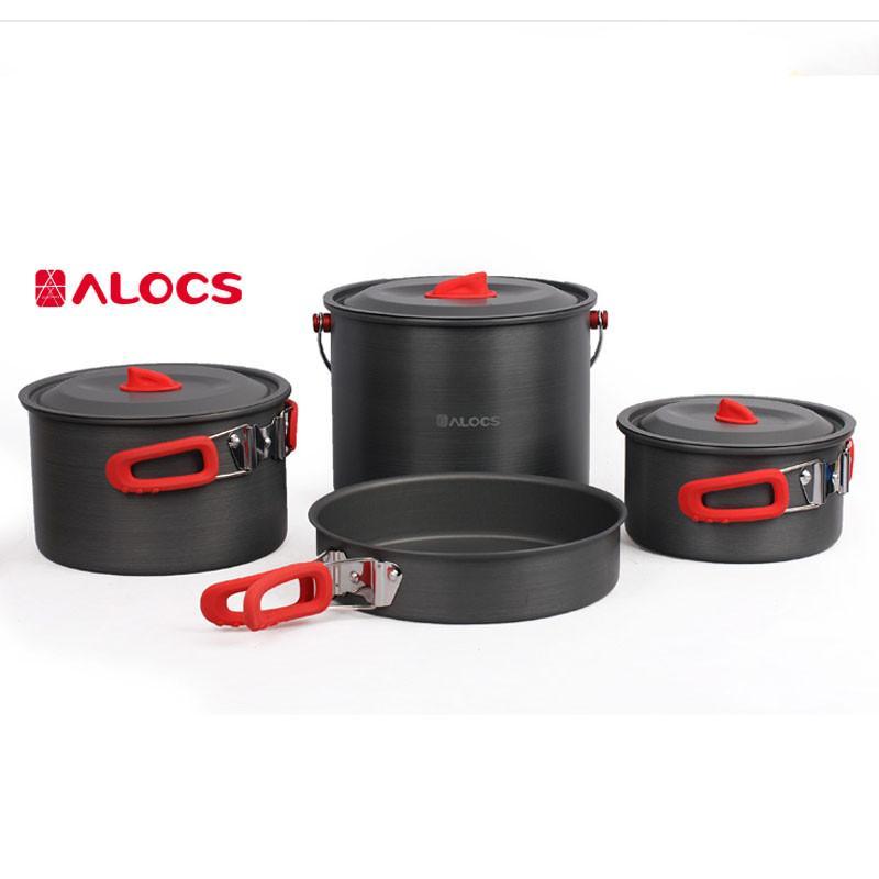 12新款 ALOCS爱路客5-6人户外野餐套锅 基地吊锅套装 煎盘CW-RT07 基地吊锅
