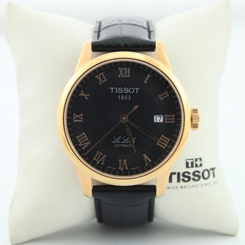 天梭(TISSOT)手表 力洛克系列背透机芯机械男表正装男士手表T41.5.423.53 金黑盘T41.5.423.53