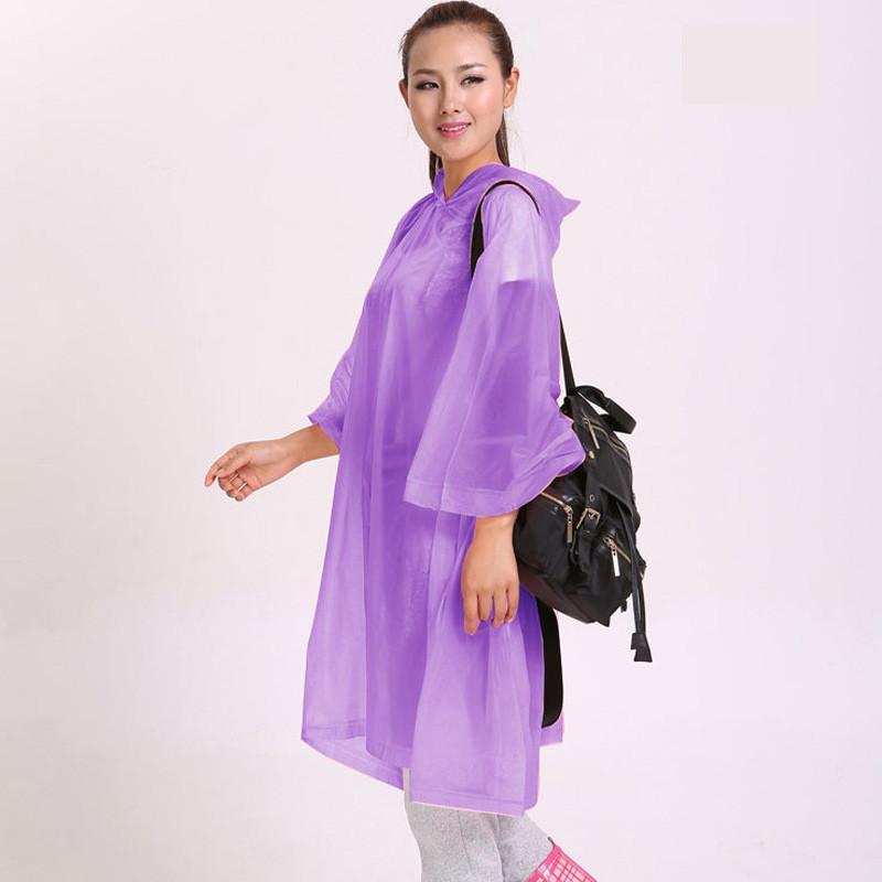 强迪演唱会旅游雨衣半透明雨衣便携雨披风衣式雨披非一次性雨衣 紫色斗篷款
