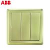 ABB开关面板86型墙壁开关德逸珍珠金色面板三开单控开关AE103-PG