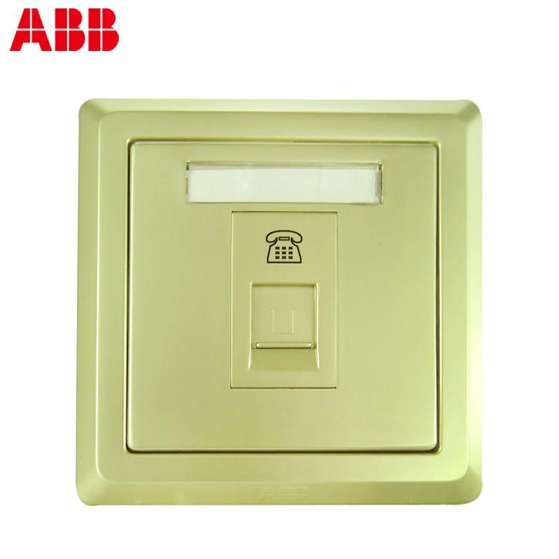 ABB开关插座面板abb德逸珍珠金色一位单电话插座正品AE321-PG