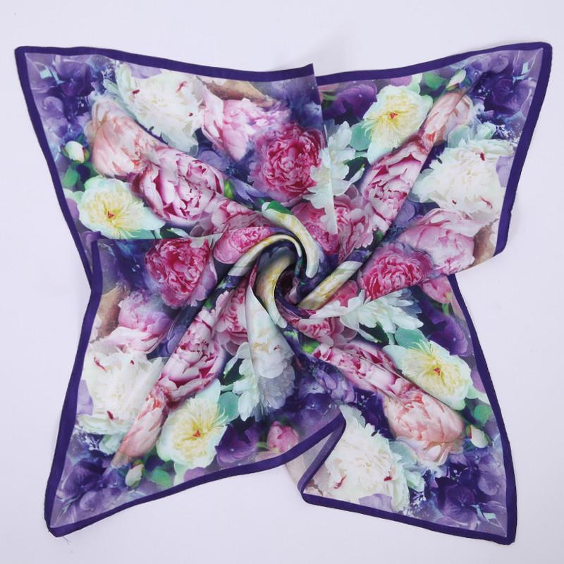 2014秋新款潮流真丝大方巾 100%桑蚕丝女士印花围巾 c蓝色妖姬