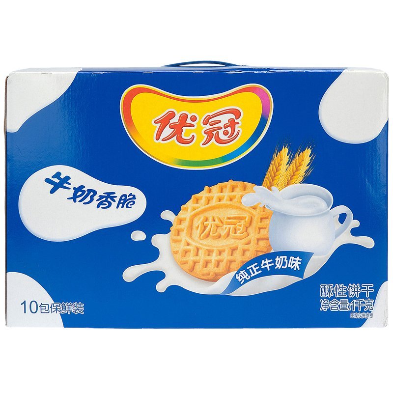 优冠牛奶香脆饼干盒装1kg