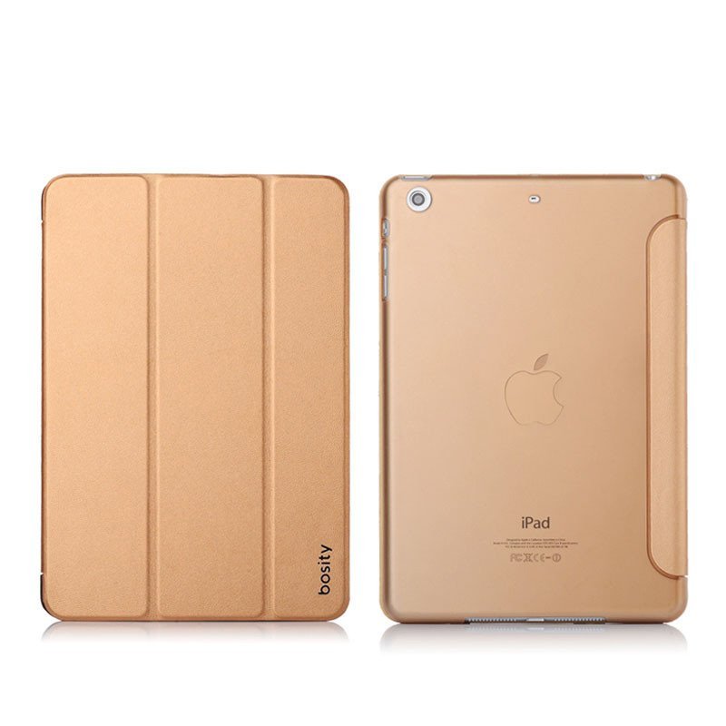 bosity 苹果ipad air保护套ipad air保护壳 三折式超薄休眠皮套 土豪金