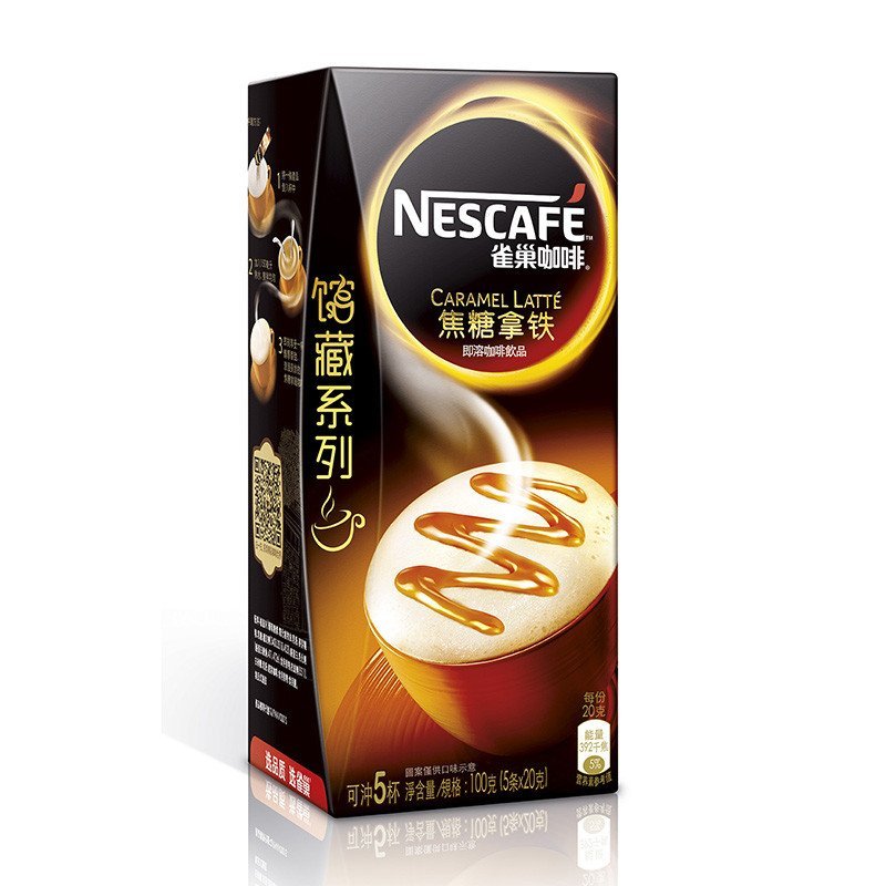 雀巢咖啡焦糖拿铁5条装100g