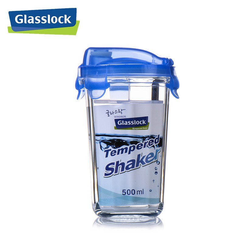 三光云彩(GLASSLOCK)水杯茶杯 韩国进口钢化耐热玻璃水杯 茶杯RC105 蓝色 500ml