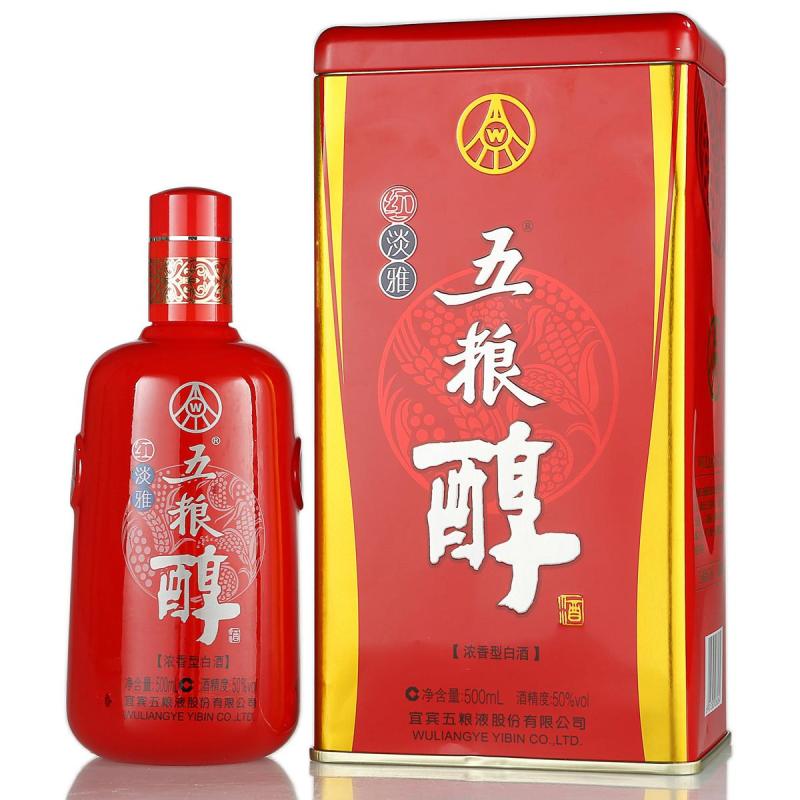 五粮液 五粮醇 红淡雅 浓香型白酒 50度 500ml/瓶