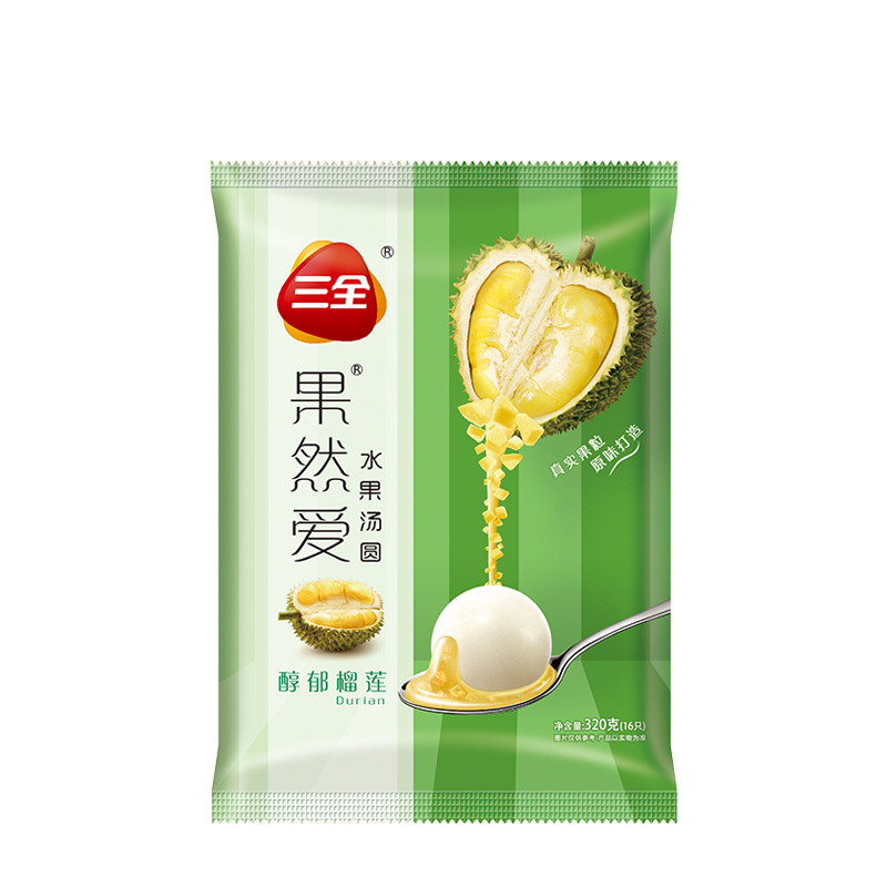 三全果然爱水果汤圆醇郁榴莲320g