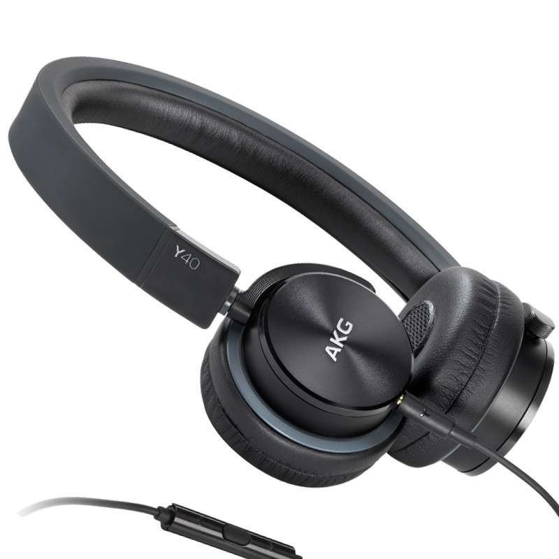 爱科技（AKG）耳机 Y40 高性能头戴式便携耳机 时尚多彩 不同凡响的设计 线控带麦可通话智能手机耳机 黑色