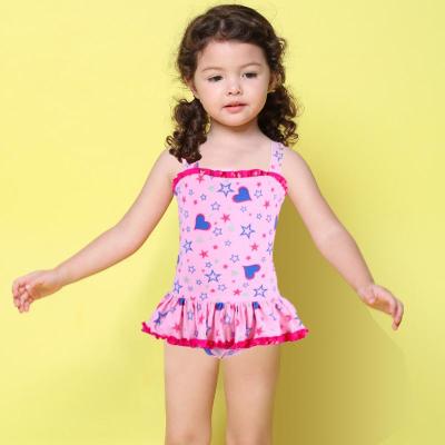 金雪儿73060儿童泳衣女童连体泳装可爱韩版宝宝游泳衣中小童女孩 粉色