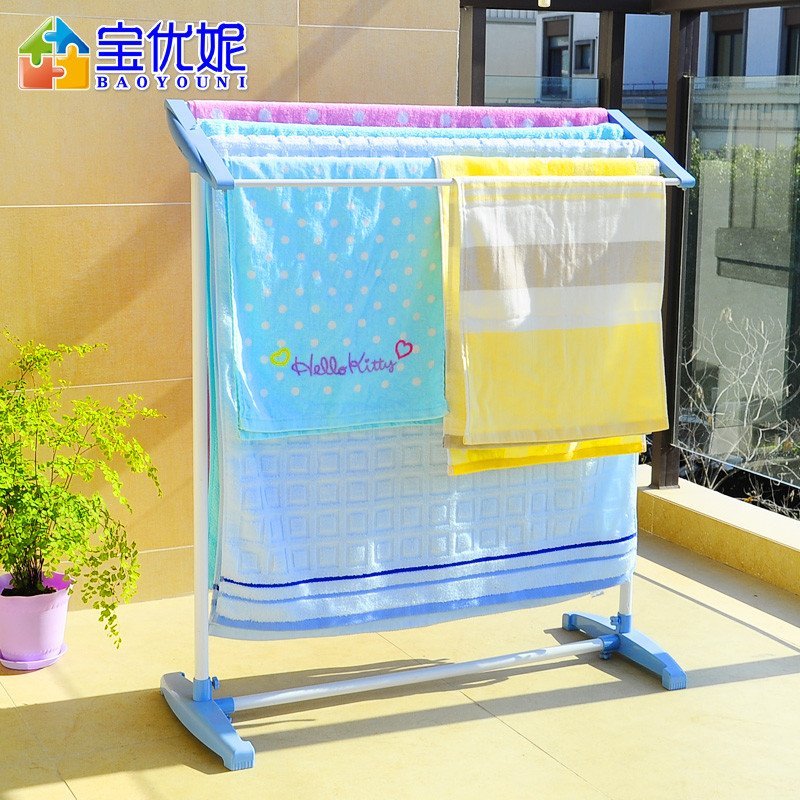 宝优妮 晾衣架 浴室毛巾架卫生间浴巾架 晾晒架 置地升降晾晒衣架 DQ-0074-P