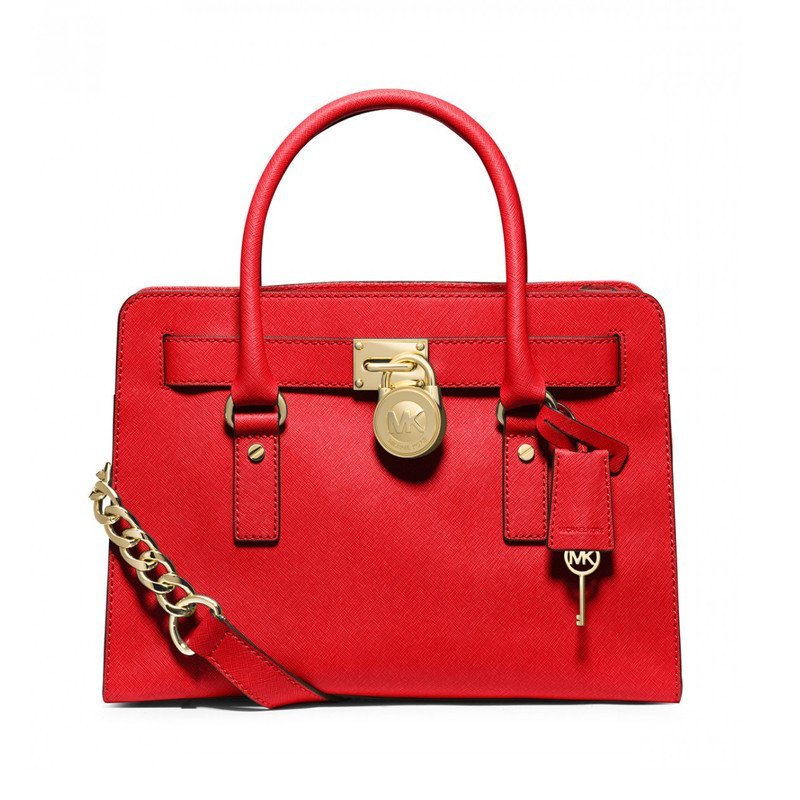 Michael Kors 迈克.科尔斯MK女士汉密尔顿中码锁头包30S2GHMS3L 红色